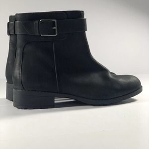 Cole Haan Women's Black Leather Zip Ankle Boots